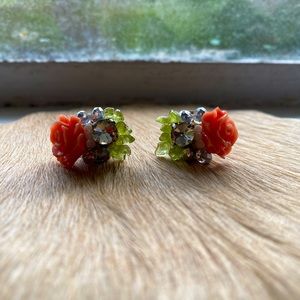 Anthropologie Rose Cluster Earrings